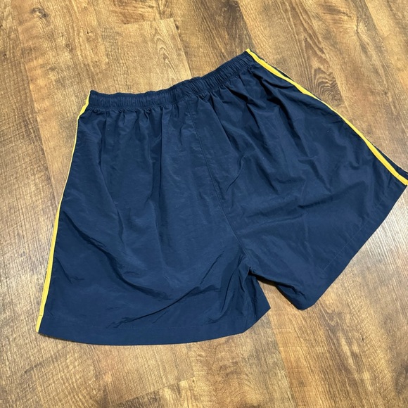 Vtg Y2K Adidas Mens Athletic Shorts Sz XL Nvay Blue Gold Yellow Stripe Sides - Picture 10 of 14